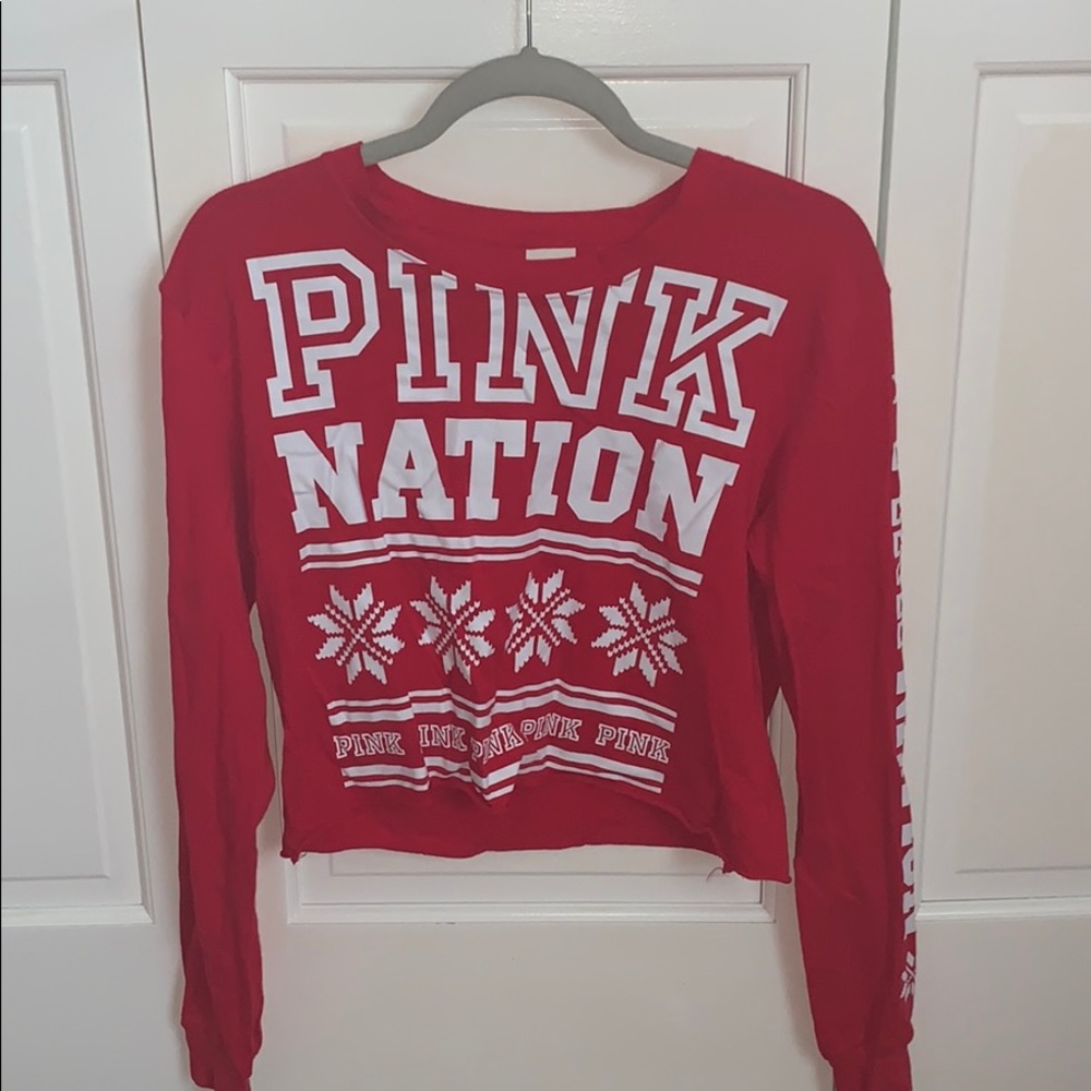 PINK red crop top